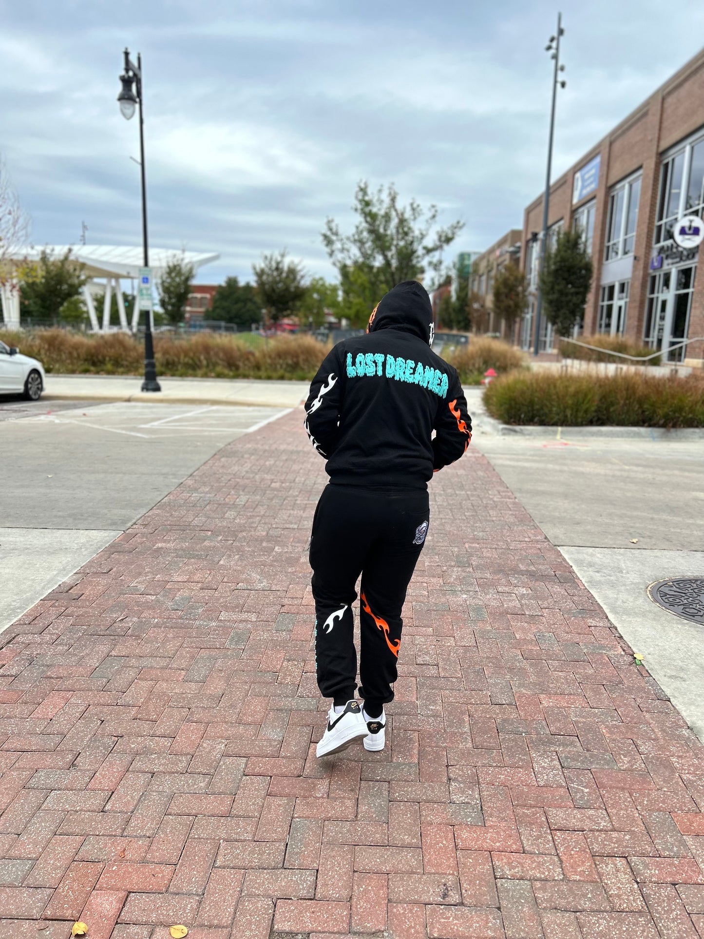 Black/Orange Full-Zip "Caged Heart" Jacket