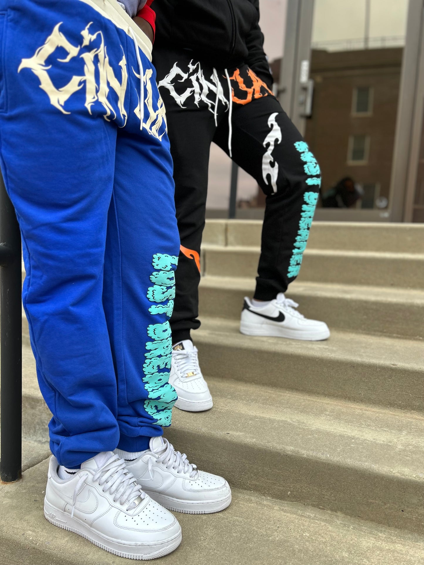 Black/Orange "Caged Heart" Sweats