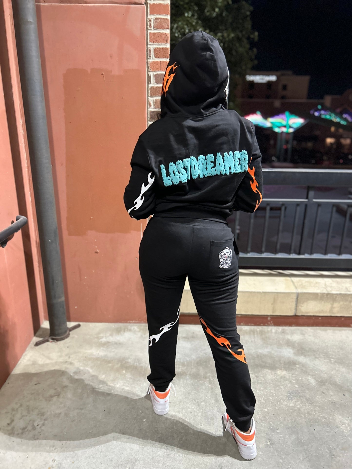 Black/Orange "Caged Heart" Sweats