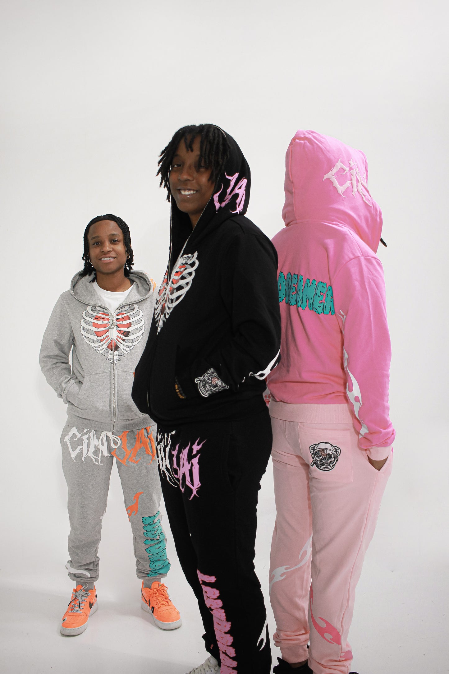 Black/Pink "Caged Heart" Sweats