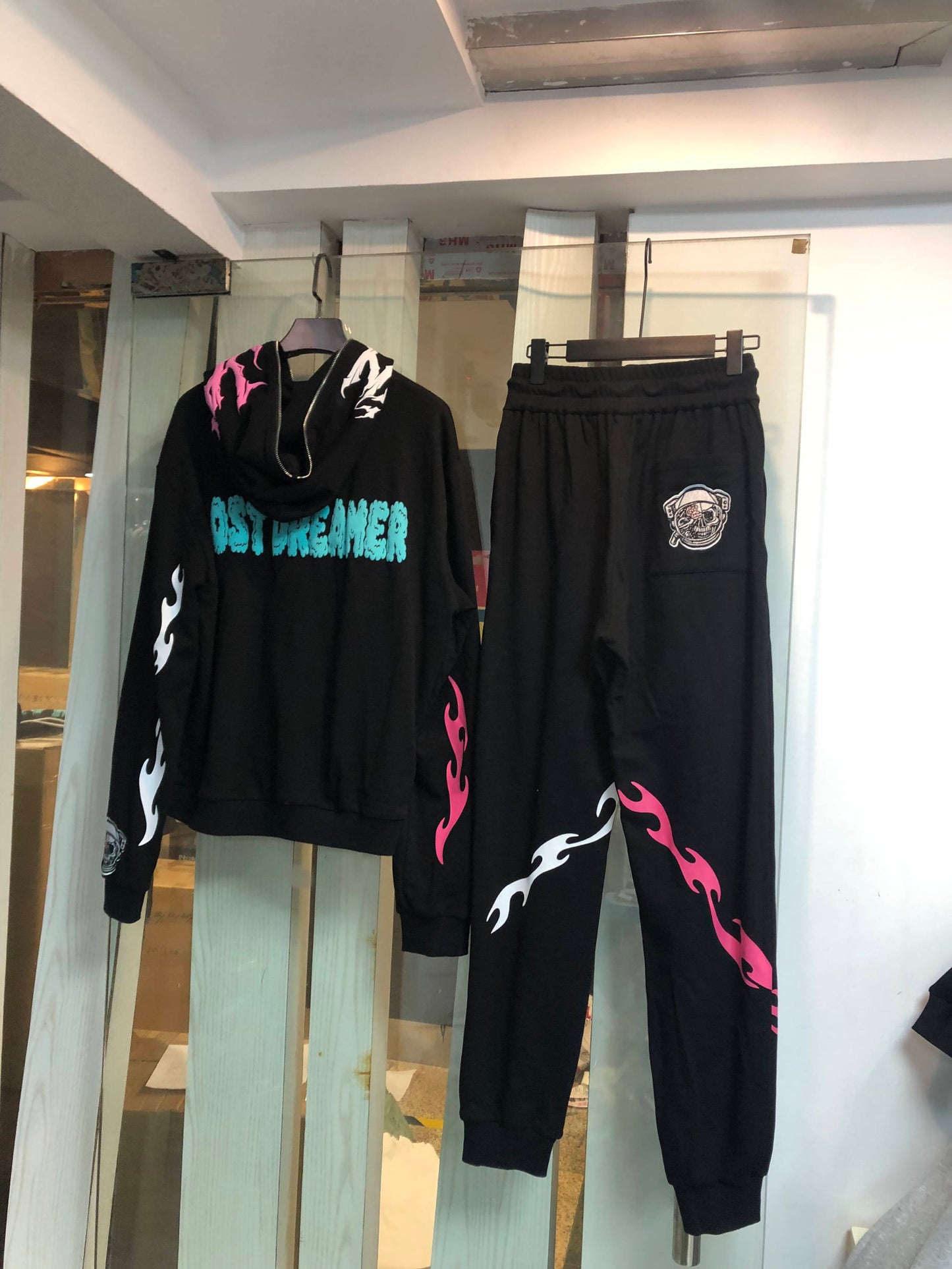 Black/Pink "Caged Heart" Sweats