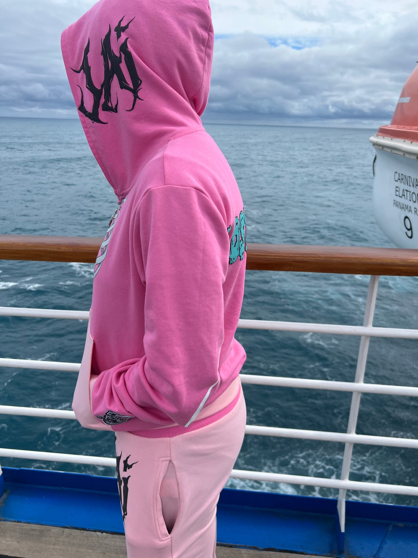 2 Tone Pink Full-Zip "Caged Heart" Jacket