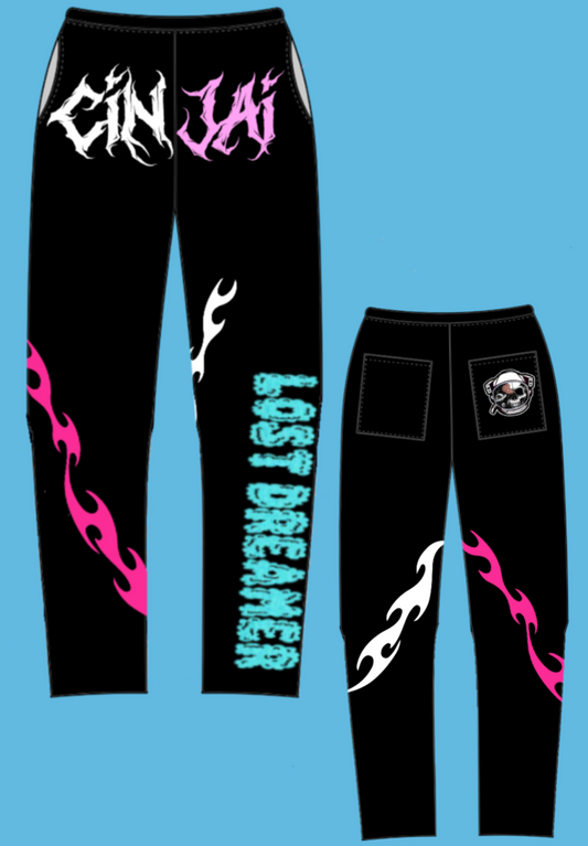 Black/Pink "Caged Heart" Sweats